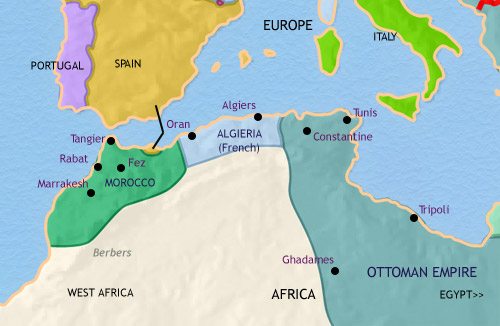 Map of North Africa at 1871CE