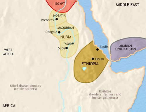 Map of North East Africa at 500CE