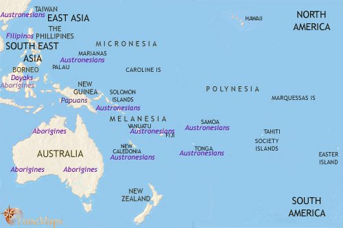 Map of Oceania at 1000BCE