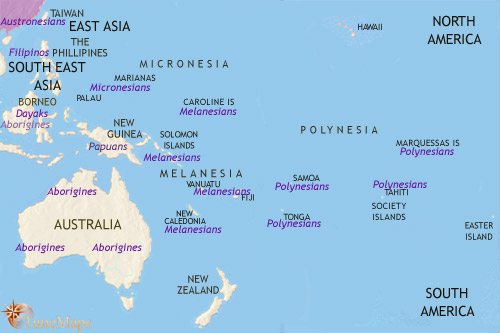 Map of Oceania at 30BCE