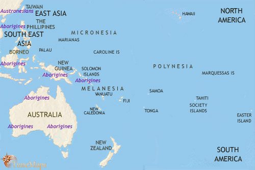 Map of Oceania at 3500BCE