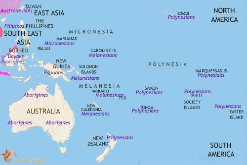 Map of Oceania at 1215CE