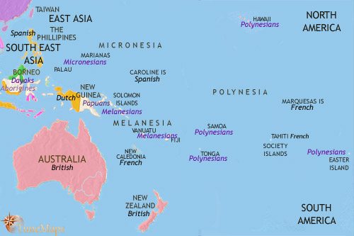 Map of Oceania at 1871CE