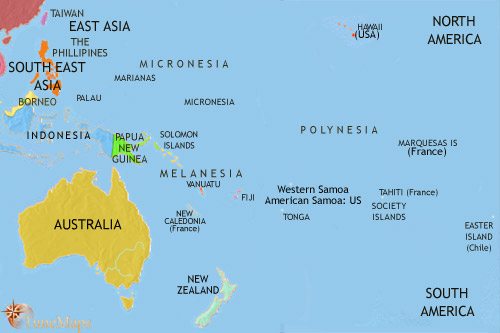 Map of Oceania at 2005CE