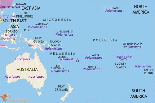 Map of Oceania at 500CE