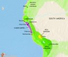 Map of Peru, Ecuador and Bolivia at 1215CE