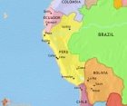 Map of Peru, Ecuador and Bolivia at 1960CE