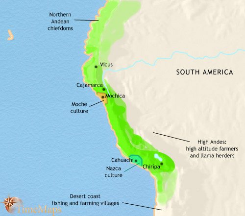 Map of Peru, Ecuador and Bolivia at 200CE