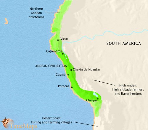 Map of Peru, Ecuador and Bolivia at 200BCE
