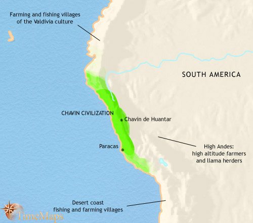 Map of Peru, Ecuador and Bolivia at 500BCE