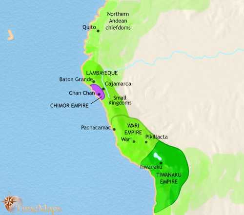Map of Peru, Ecuador and Bolivia at 979CE