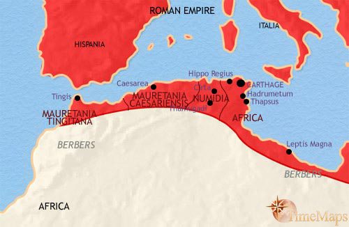 Map of North Africa at 200CE