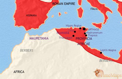 Map of North Africa at 30BCE