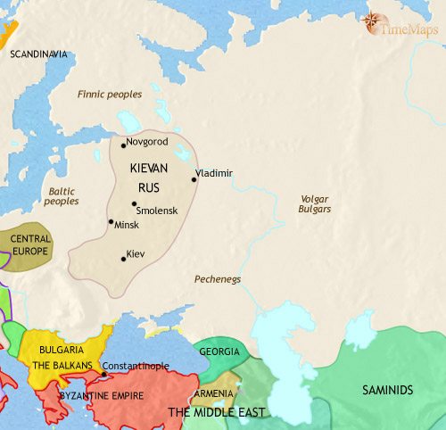 Map of Russia at 979CE
