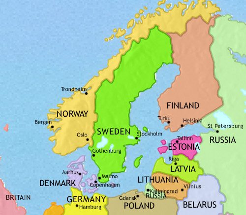 Map of Scandinavia at 2005CE