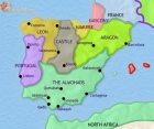 Map of Spain and Portugal at 1215CE
