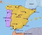 Map of Spain and Portugal at 2005CE