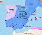 Map of Spain and Portugal at 500CE