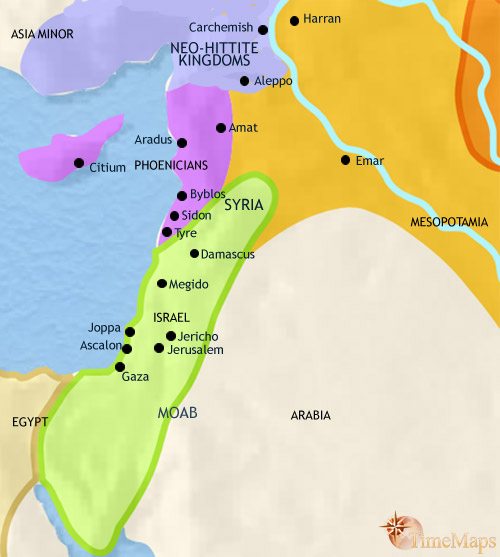 Map of Syria at 1000BCE