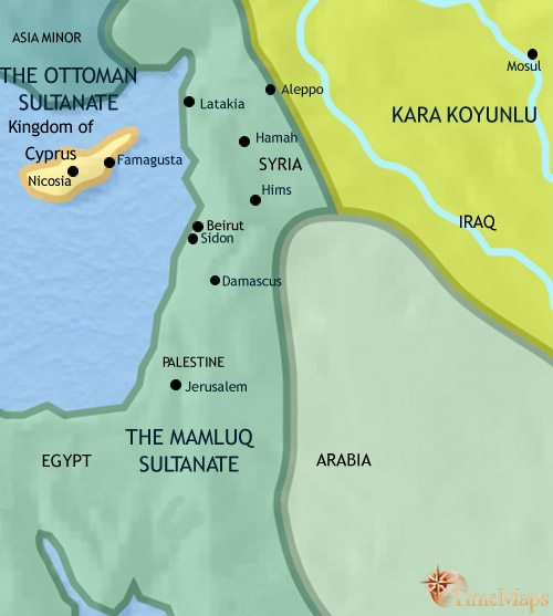Map of Syria at 1453CE