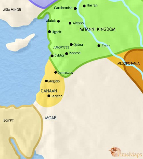 Map of Syria at 1500BCE
