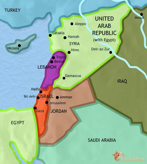 Map of Syria at 1960CE