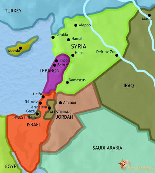 Map of Syria at 2005CE