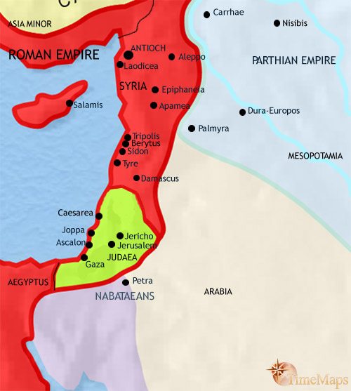 Map of Syria at 30BCE