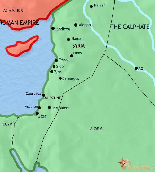 Map of Syria at 750CE