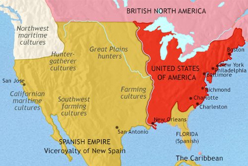 Map of The USA at 1837CE