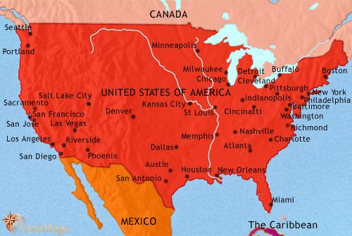 Map of The USA at 1960CE