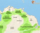 Map of Venezuela, Colombia and the Guianas at 1453CE