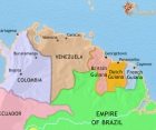 Map of Venezuela, Colombia and the Guianas at 1871CE
