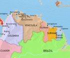 Map of Venezuela, Colombia and the Guianas at 2005CE