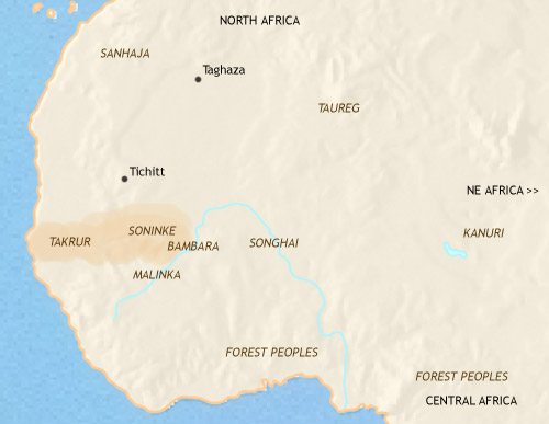 Map of West Africa at 500CE