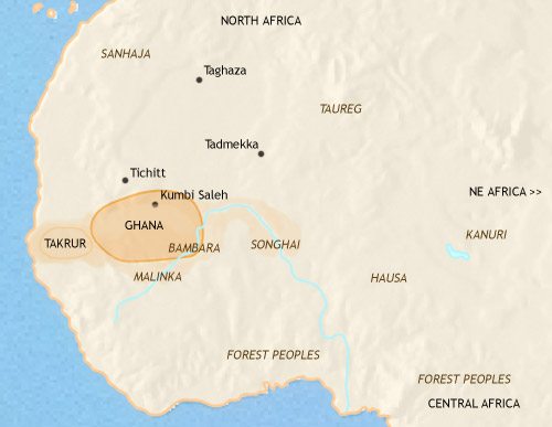 Map of West Africa at 750CE