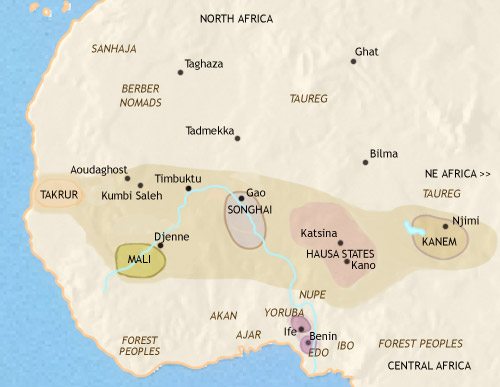 Map of West Africa at 1215CE