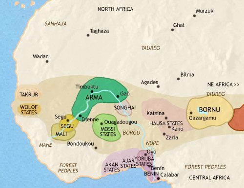 Map of West Africa at 1648CE