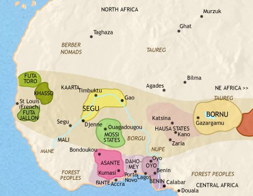 Map of West Africa at 1789CE