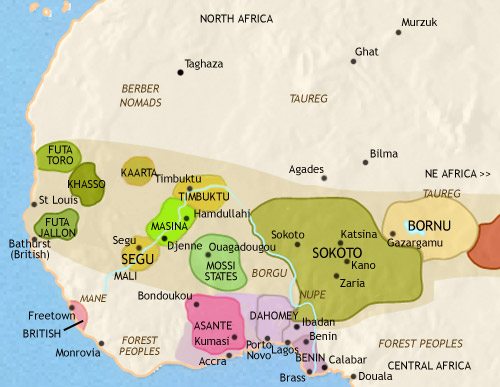 Map of West Africa at 1837CE