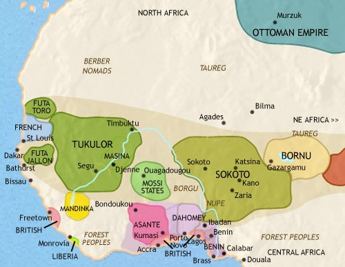 Map of West Africa at 1871CE