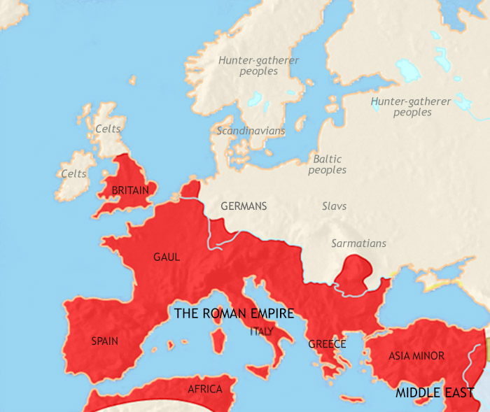 Map of Europe at 200CE