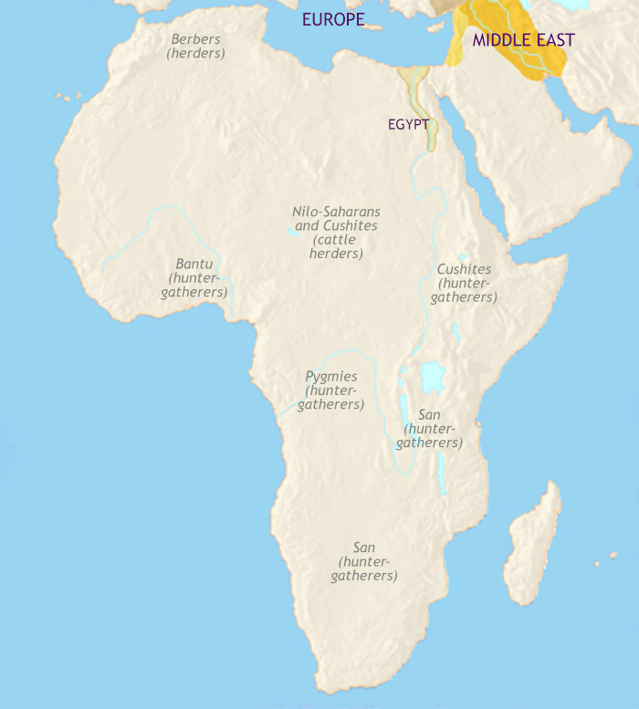 Map of Africa at 2500BCE