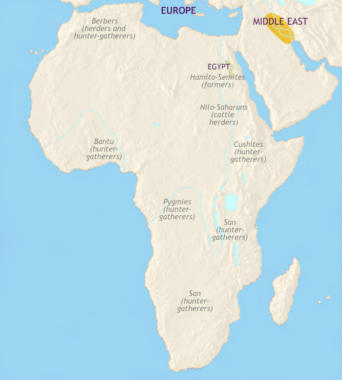 Map of Africa at 3500BCE