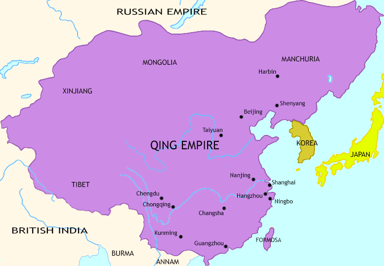 Map of The Last Century of Imperial China at 1760CE