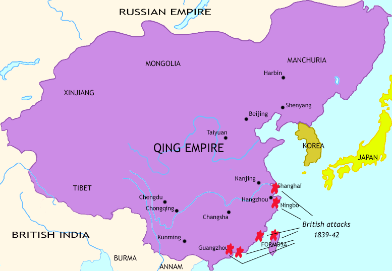 Map of The Last Century of Imperial China at 1842CE