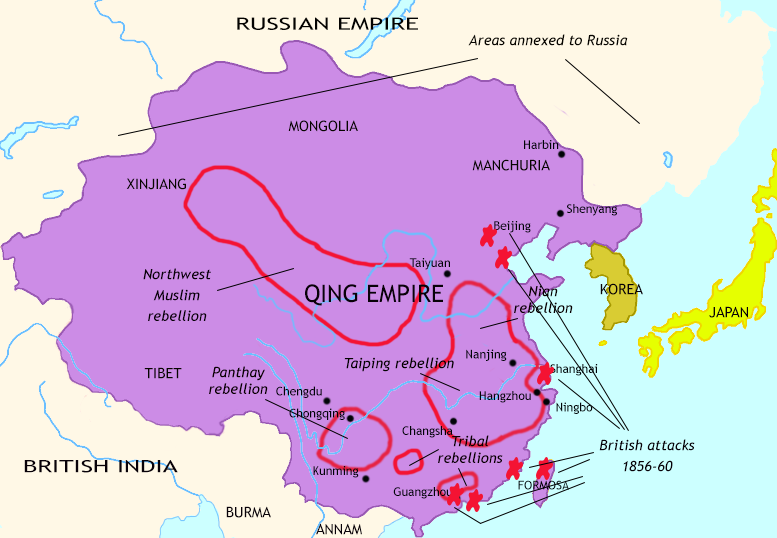 Map of The Last Century of Imperial China at 1860CE