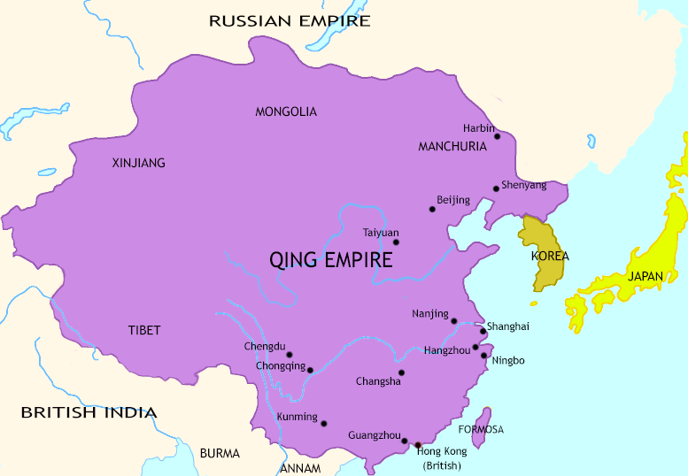 Map of The Last Century of Imperial China at 1872CE