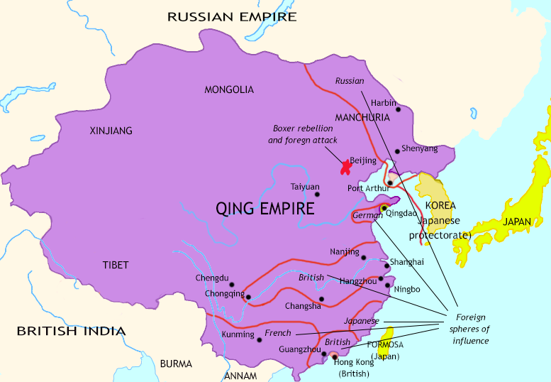 Map of The Last Century of Imperial China at 1900CE